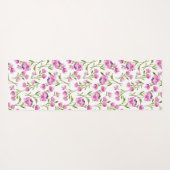 Roze Waterverf Bloemen Yoga Mat (Achterkant (horizontaal))