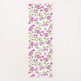 Roze Waterverf Bloemen Yoga Mat