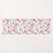Roze Waterverf Bloemen Yoga Mat (Voorkant (horizontaal))