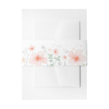 Roze Waterverf Bloemen Zomer Meadow Bruiloft