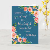 Roze Waterverf Bloemen Zuster in Recht Verjaardag Kaart (Gele Bloem)