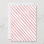 Roze waterverf bloemenbaby meisje doucheuitnodigin kaart (Achterkant)