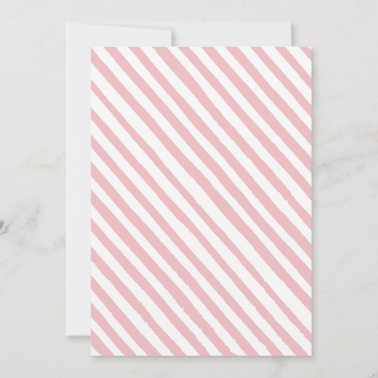 Roze waterverf bloemenbaby meisje doucheuitnodigin kaart (Achterkant)