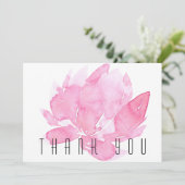 Roze Waterverf Bloemenbegrafenis Dank u Bedankkaart (Staand voorkant)