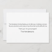 Roze Waterverf Bloemenbegrafenis Dank u Bedankkaart (Achterkant)