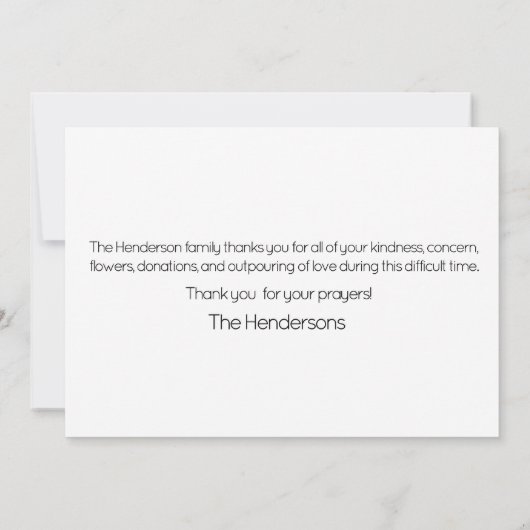 Roze Waterverf Bloemenbegrafenis Dank u Bedankkaart (Achterkant)