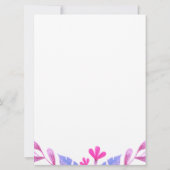 Roze Waterverf Bloemenbruiloft Uitnodigingen (Achterkant)