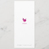 Roze Waterverf bloemenChinoiserie Bruiloft menu (Achterkant)