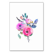 Roze waterverf bloemendecor gereserveerd kaart (Achterkant)