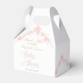 Roze Waterverf bloemenelegant Baby shower Bedankdoosjes (Achterkant)