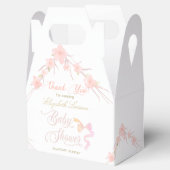Roze Waterverf bloemenelegant Baby shower Bedankdoosjes (Geopend)
