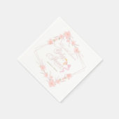 Roze Waterverf bloemenelegant Baby shower Servet (Hoek)