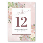 Roze Waterverf bloemenelegante boho chique bruilof Kaart (Achterkant)