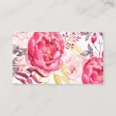 Roze waterverf bloemenkrans cadeau registratiekaar informatiekaartje (Achterkant)