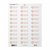 Roze Waterverf Bloemenkrans Monogram Adres Etiket (Full Sheet)