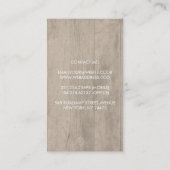 Roze Waterverf Bloemenkrans Rustiek Hout en Kant Visitekaartje (Achterkant)