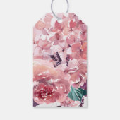 roze Waterverf bloemenmarmer Cadeaulabel (Achterkant)