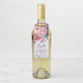  Roze Waterverf Bloemenmarmer Dank u Flessenhanger (Op fles)