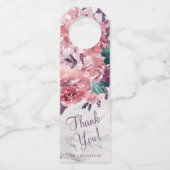  Roze Waterverf Bloemenmarmer Dank u Flessenhanger (Voorkant)