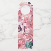  Roze Waterverf Bloemenmarmer Dank u Flessenhanger (Achterkant)