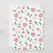 Roze Waterverf Bloemenmeisje Baby shower Bedankkaart (Achterkant)