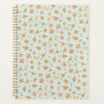 roze Waterverf bloemenmotief Mint Planner<br><div class="desc">Stijlvol roze bloemmotief met schattige handbeschilderde roze waterverf bloemen op een mintgroene achtergrond. Exclusief voor u ontworpen door Happy Dolphin Studio!</div>