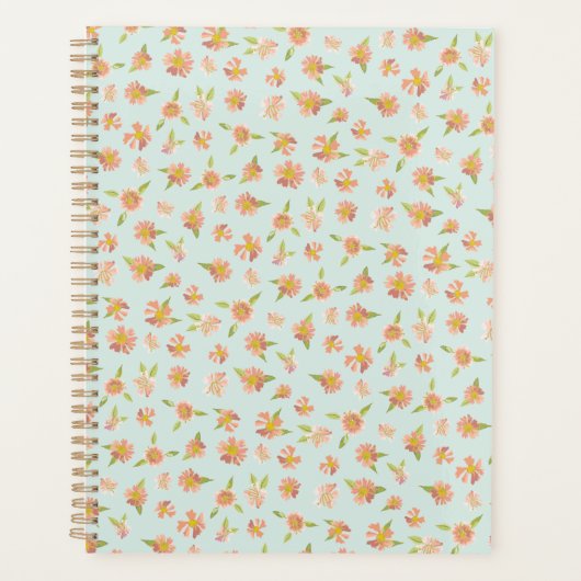  roze Waterverf bloemenmotief Mint Planner (Voorkant)
