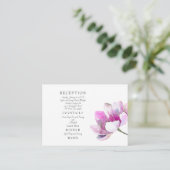 Roze Waterverf Bloemenontvangst. Cash Bar bruiloft Informatiekaartje (Staand voorkant)