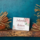 Roze waterverf bloemenplaque fotoplaat (Zijkant)