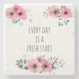  roze Waterverf bloemenpositieve typografie Stenen Onderzetter