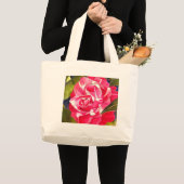 Roze waterverf bloemenschilderij van Camellia Grote Tote Bag (Voorkant (product))