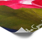 Roze waterverf bloemenschilderij van Camellia Poster (Hoek)