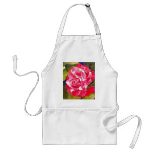 Roze waterverf bloemenschilderij van Camellia Standaard Schort