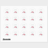 Roze waterverf bloemenscriptie aangepaste bruidssh ronde sticker (Vel)