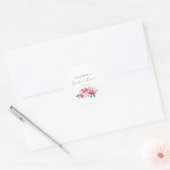 Roze waterverf bloemenscriptie aangepaste bruidssh ronde sticker (Envelop)