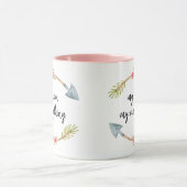 Roze waterverf bloemenspil  mok (Midden)