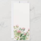 Roze Waterverf Bloementuin Bruiloft Menu Kaart (Achterkant)