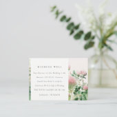 Roze Waterverf bloementuin Bruiloft Wishing Well Informatiekaartje (Staand voorkant)