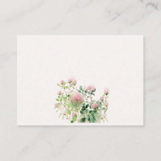 Roze Waterverf bloementuin Bruiloft Wishing Well Informatiekaartje (Achterkant)