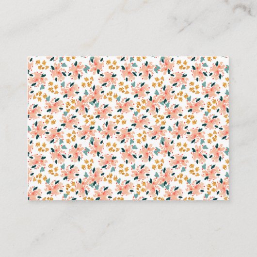 Roze Waterverf Bloementuin Luier Raffle Informatiekaartje (Achterkant)