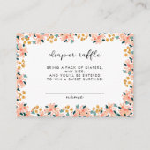 Roze Waterverf Bloementuin Luier Raffle Informatiekaartje (Voorkant)