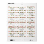 Roze Waterverf Bloementuin op Wit Etiket (Full Sheet)