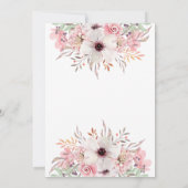 Roze waterverf bloemige babyshower uitnodiging (Achterkant)