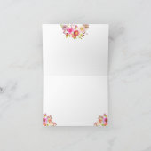 Roze waterverf bloemige dank je brief bedankkaart (Binnen)