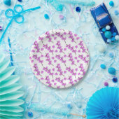 Roze waterverf bloemige partij bord (Feest)