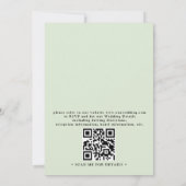 Roze Waterverf Bloemige Pioen QR Code Bruiloft Kaart (Achterkant)