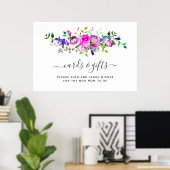 Roze Waterverf Bloemkaarten en Cadeaus Poster (Thuiskantoor)