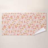 Roze Waterverf Bloemmotief Badhanddoek (Badhanddoek)