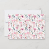 Roze Waterverf Bloemmotief Bedankt (Achterkant)
