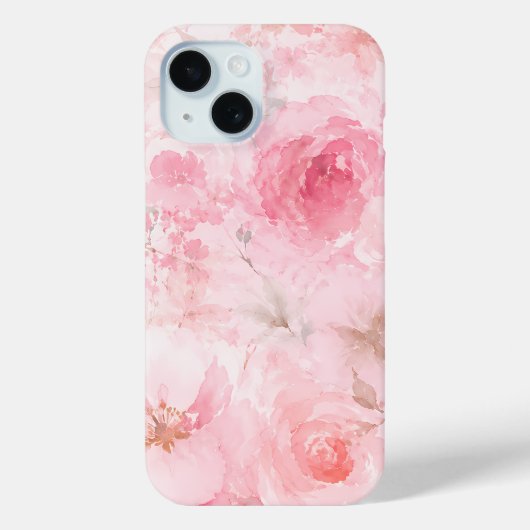 Roze Waterverf Bloemmotief Case-Mate iPhone Case (Achterkant)